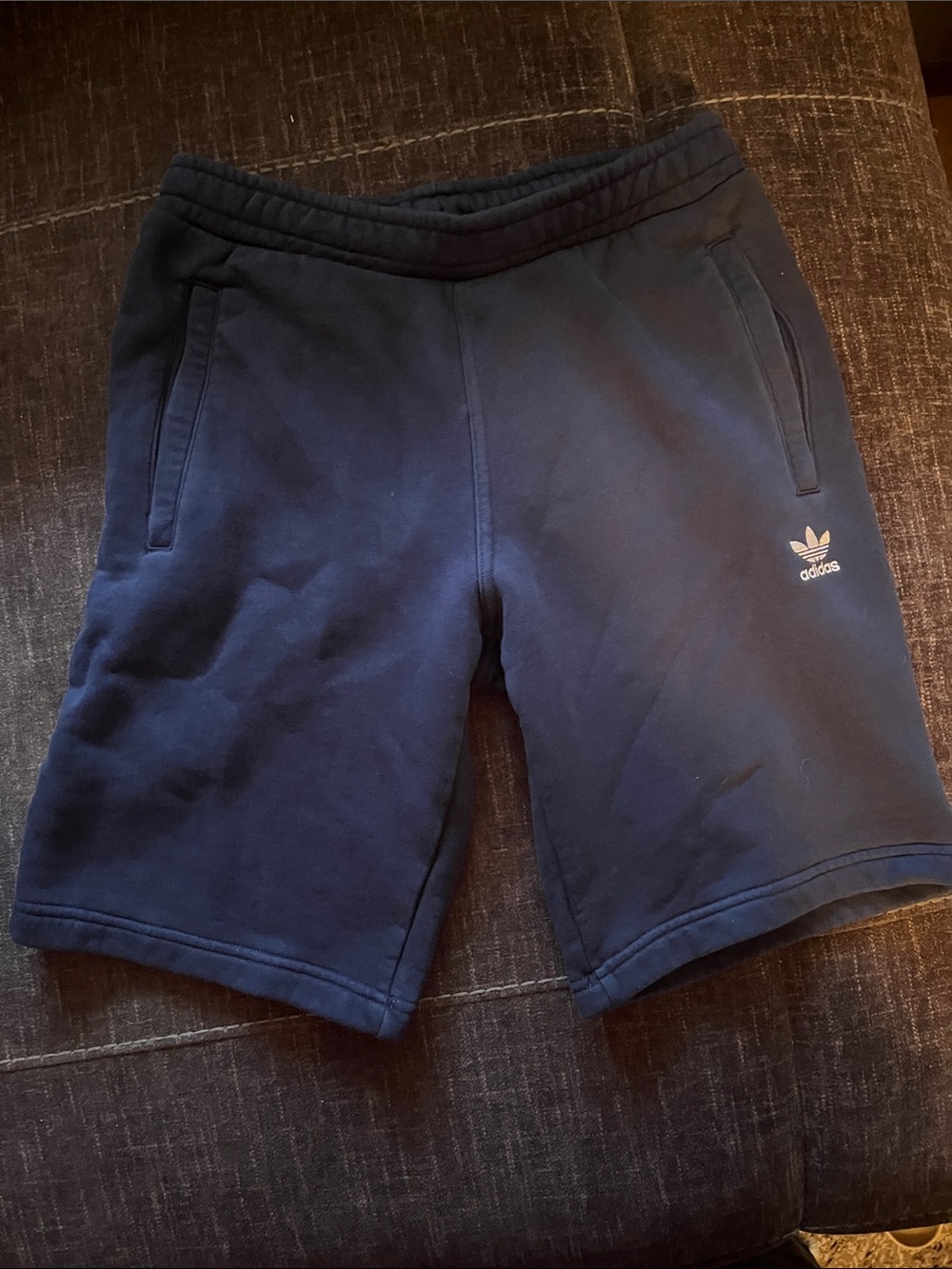 adidas Navy Trefoil Athletic Sweat Shorts